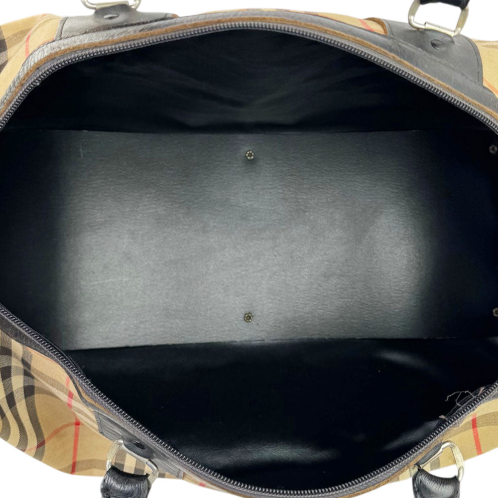 BURBERRY Beige Nova Check Boston Bag LHQ2332