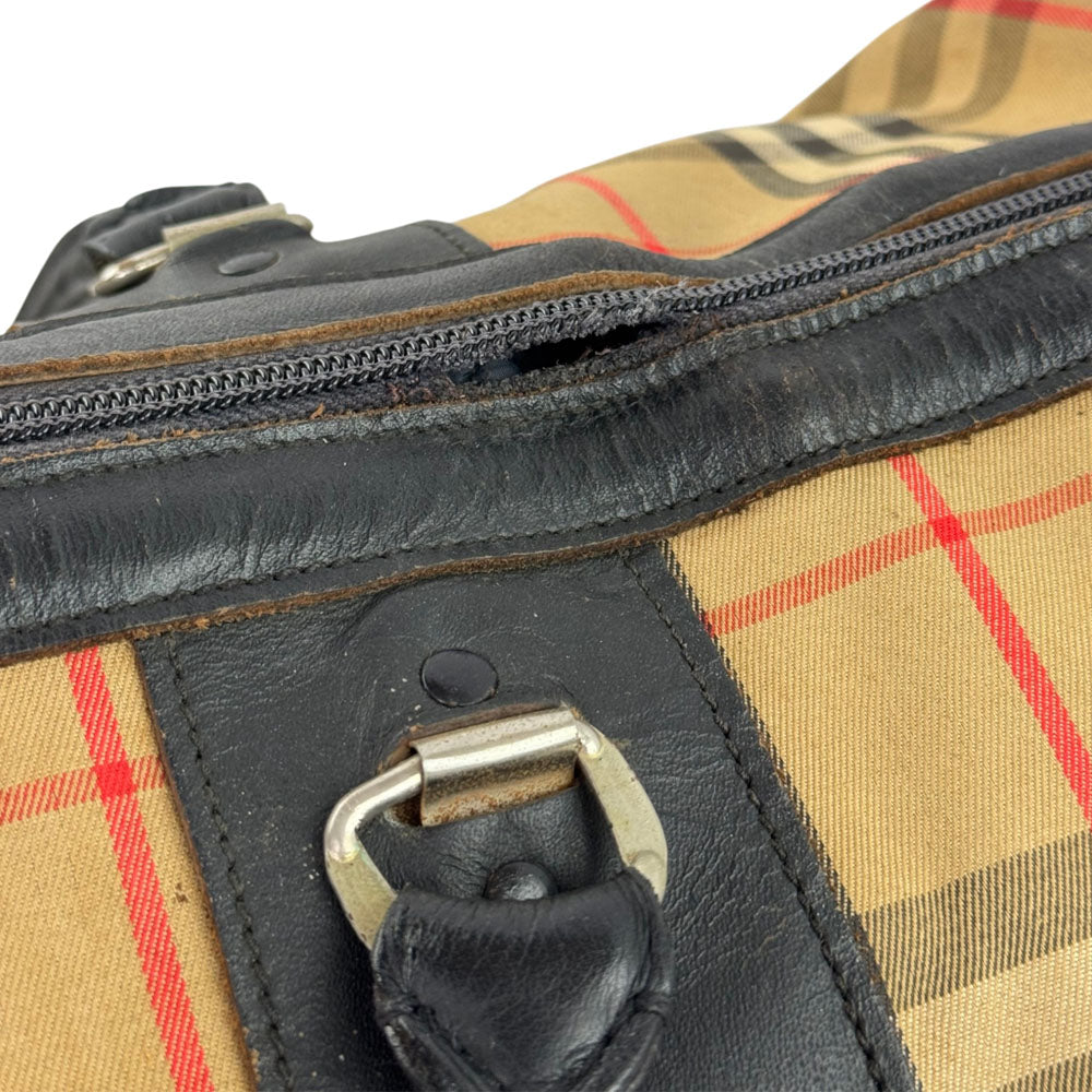 BURBERRY Beige Nova Check Boston Bag LHQ2332