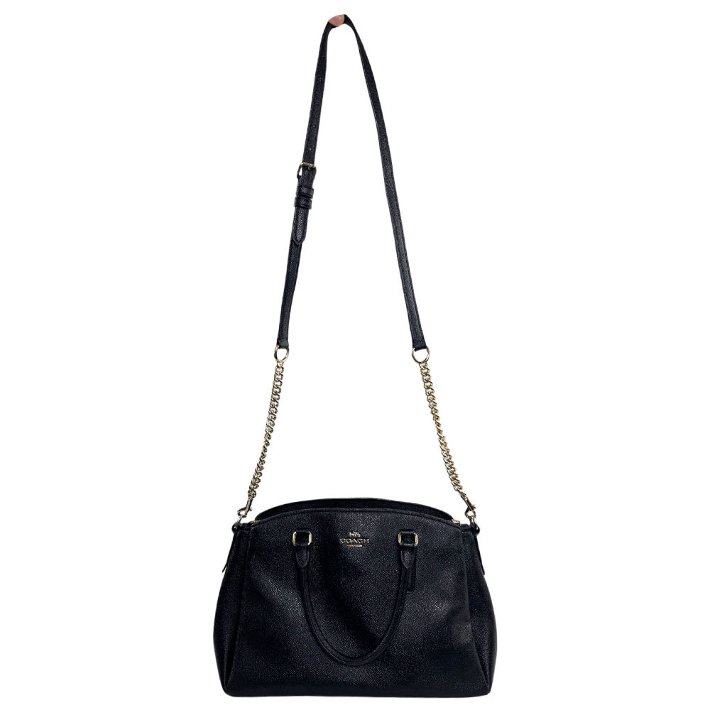 COACH Margot Carryall Black Leather Tote Shoulder Bag LHQ2334