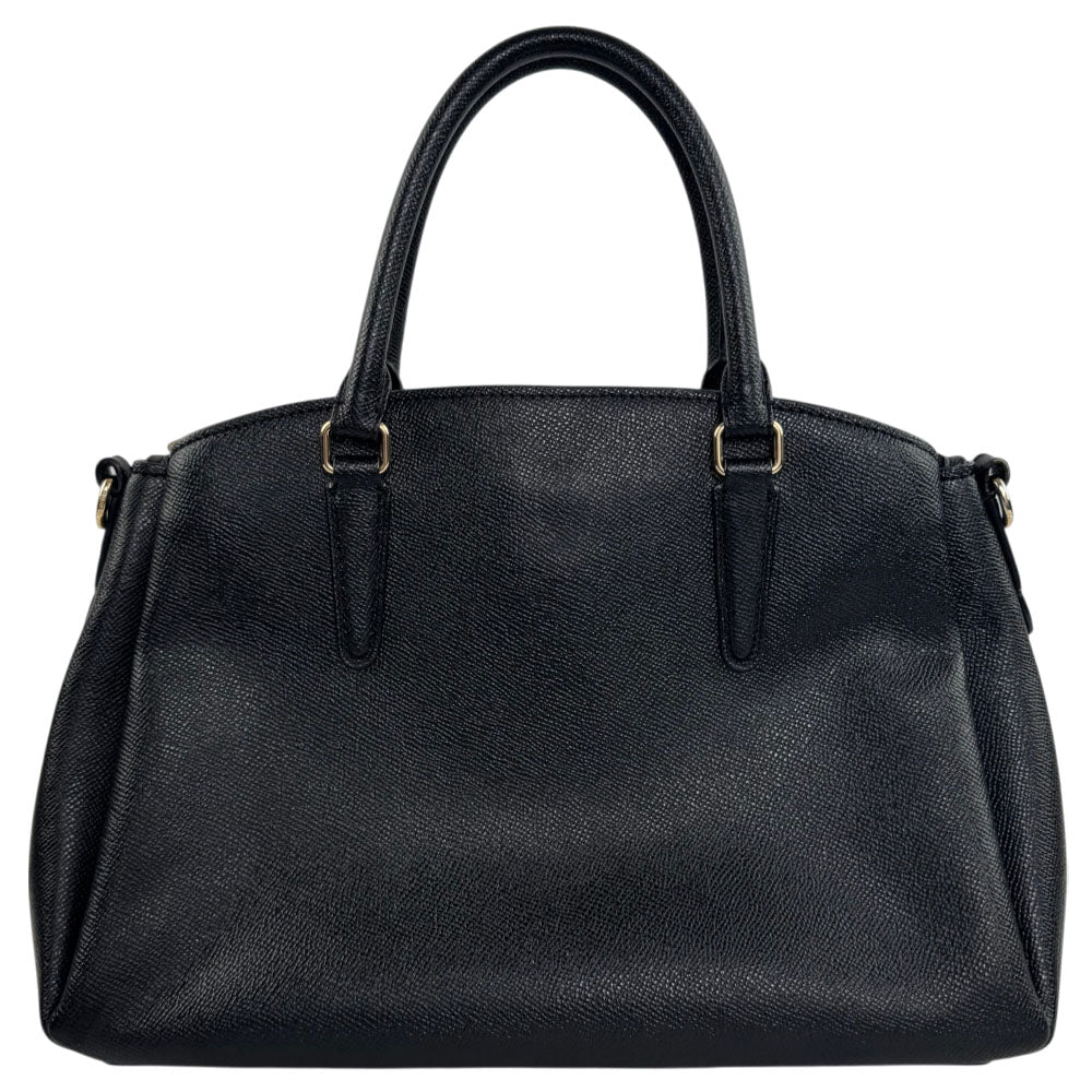COACH Margot Carryall Black Leather Tote Shoulder Bag LHQ2334