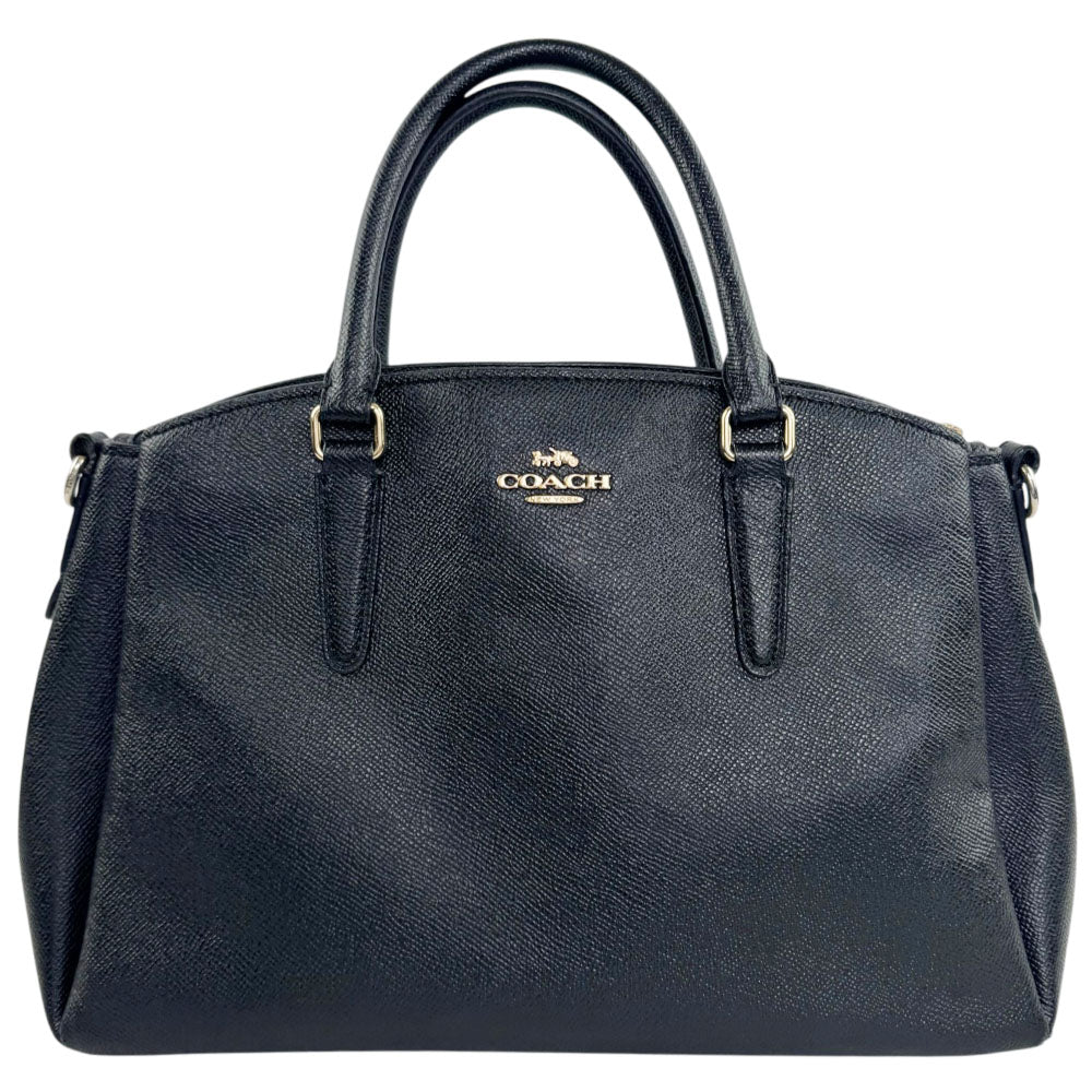 COACH Margot Carryall Black Leather Tote Shoulder Bag LHQ2334