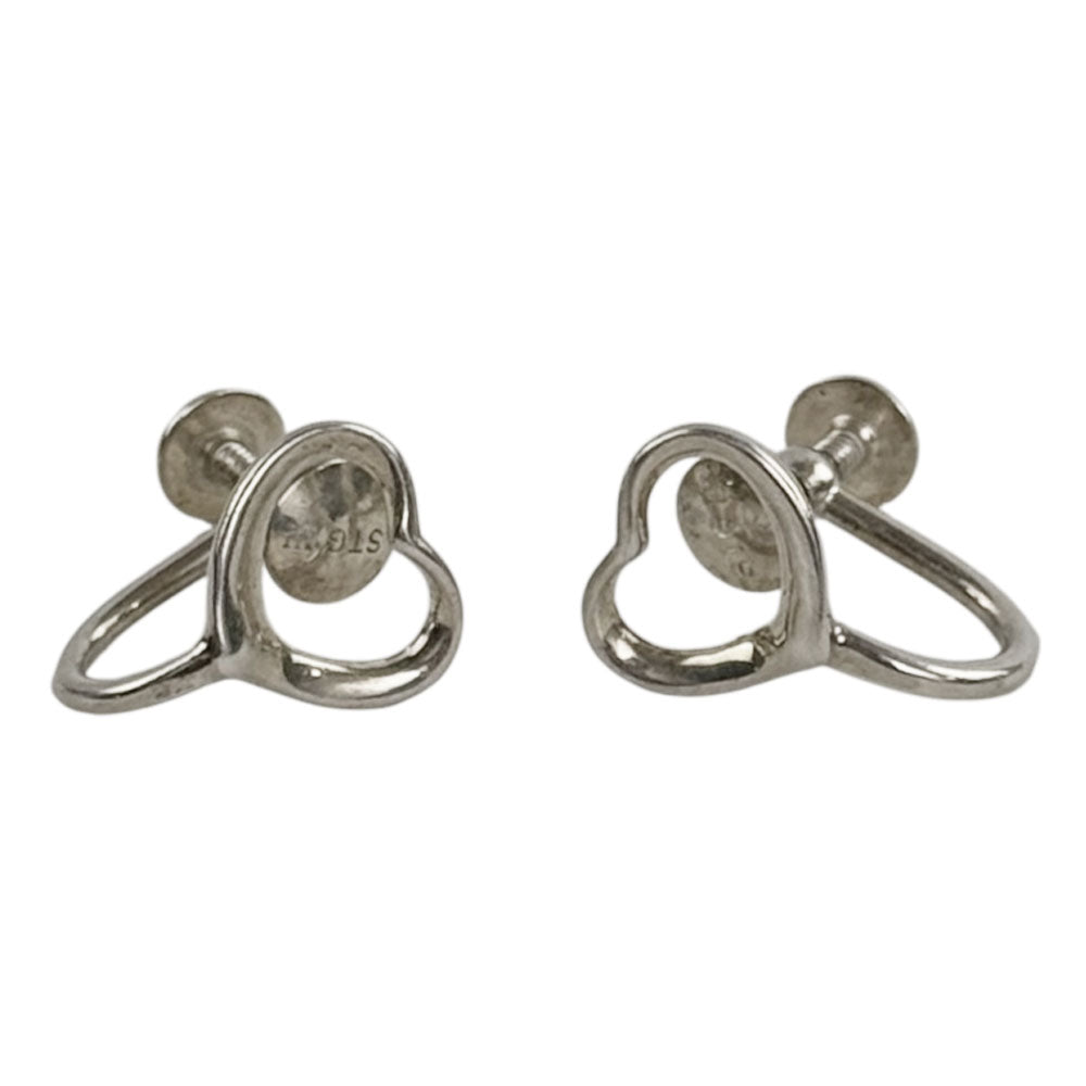 TIFFANY&Co. Open Heart Silver Clip-On Earrings LHQ2342