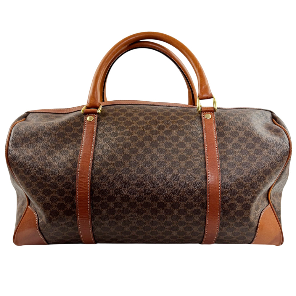 CELINE Brown Macadam Boston/Travel Bag LHQ2365