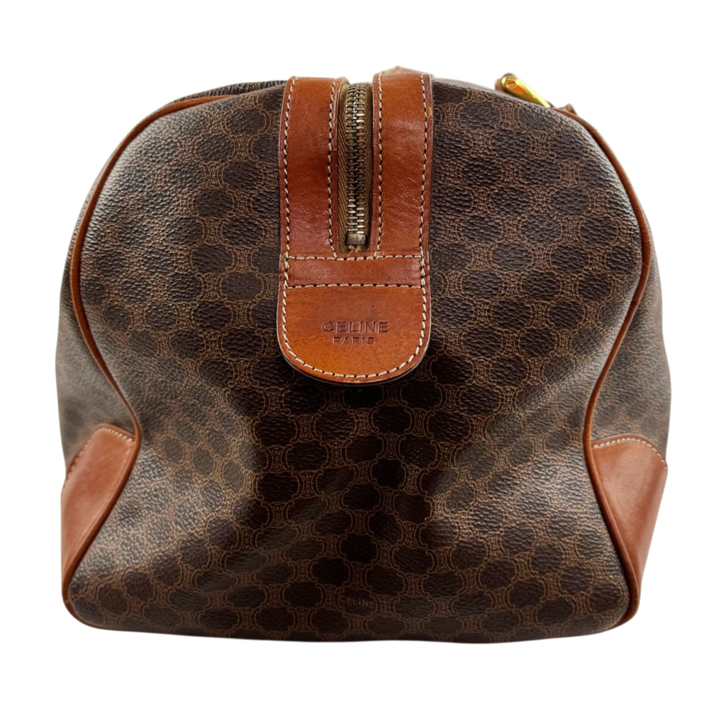 CELINE Brown Macadam Boston/Travel Bag LHQ2365