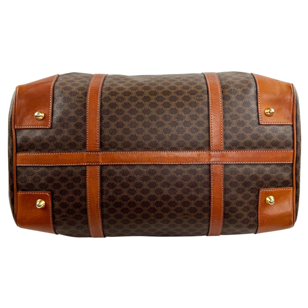 CELINE Brown Macadam Boston/Travel Bag LHQ2365