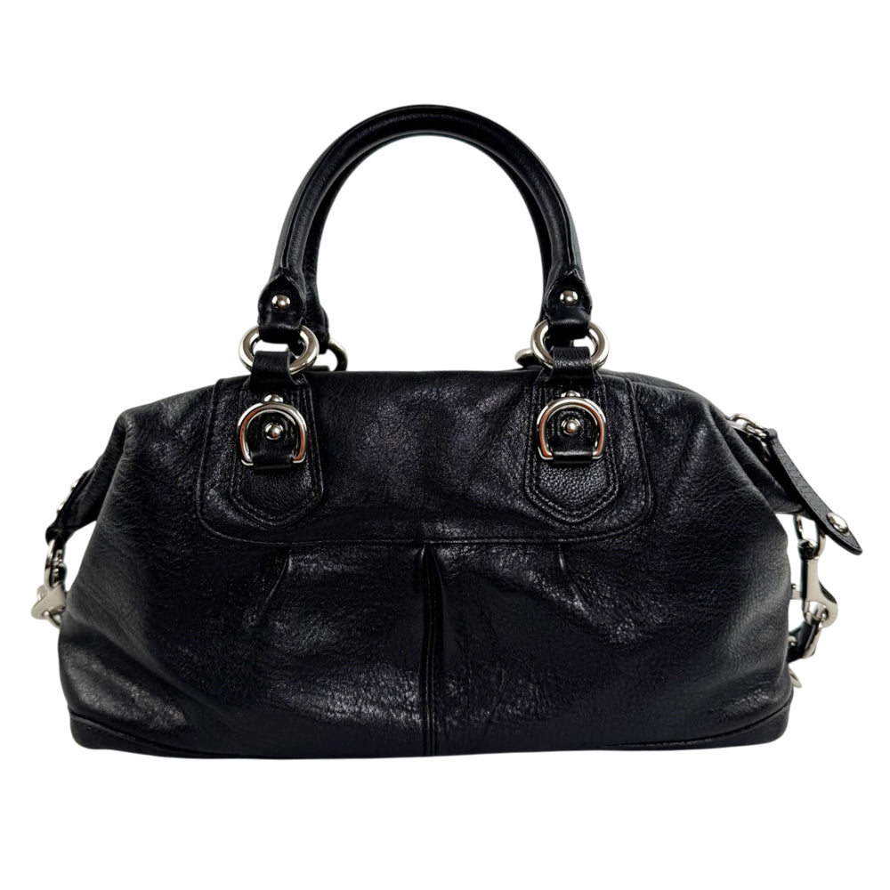 COACH Ashley Black Leather Shoulder Handbag LHQ2371