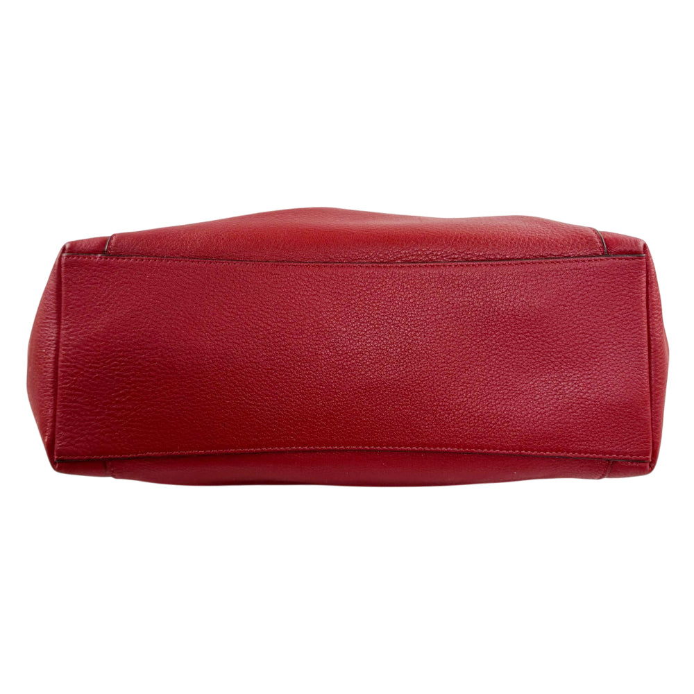 COACH Red Leather Tote Shoulder Bag LHQ2377