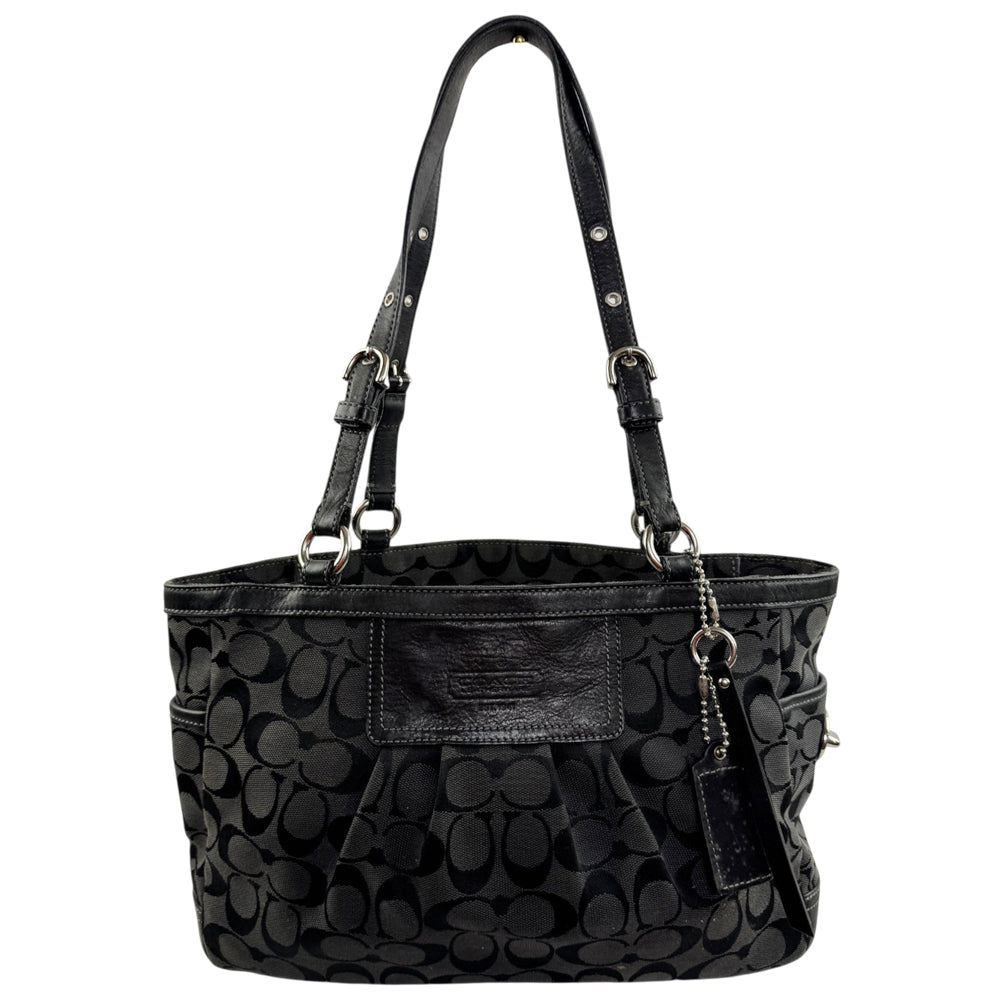 COACH Signature Black Tote Shoulder Bag LHQ2378
