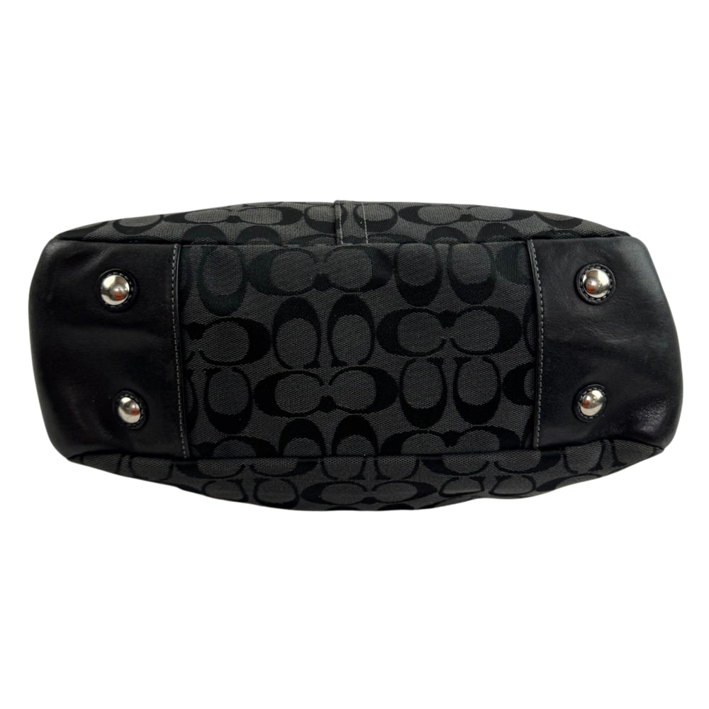 COACH Signature Black Tote Shoulder Bag LHQ2378