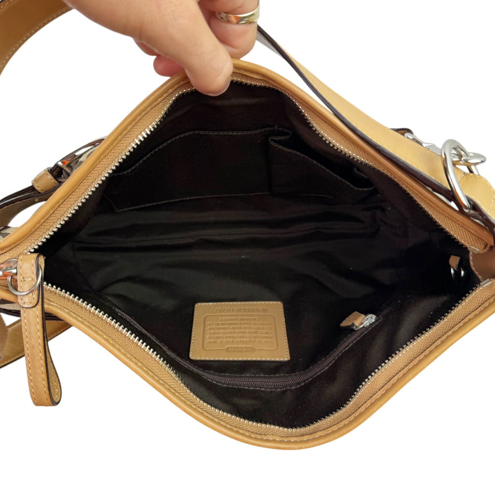 COACH Signature Brown Crossbody Shoulder Bag LHQ2379