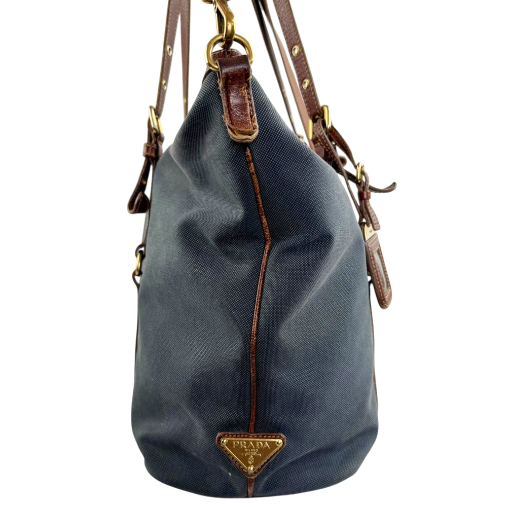 PRADA Blue Denim Shoulder Bag LHQ2445