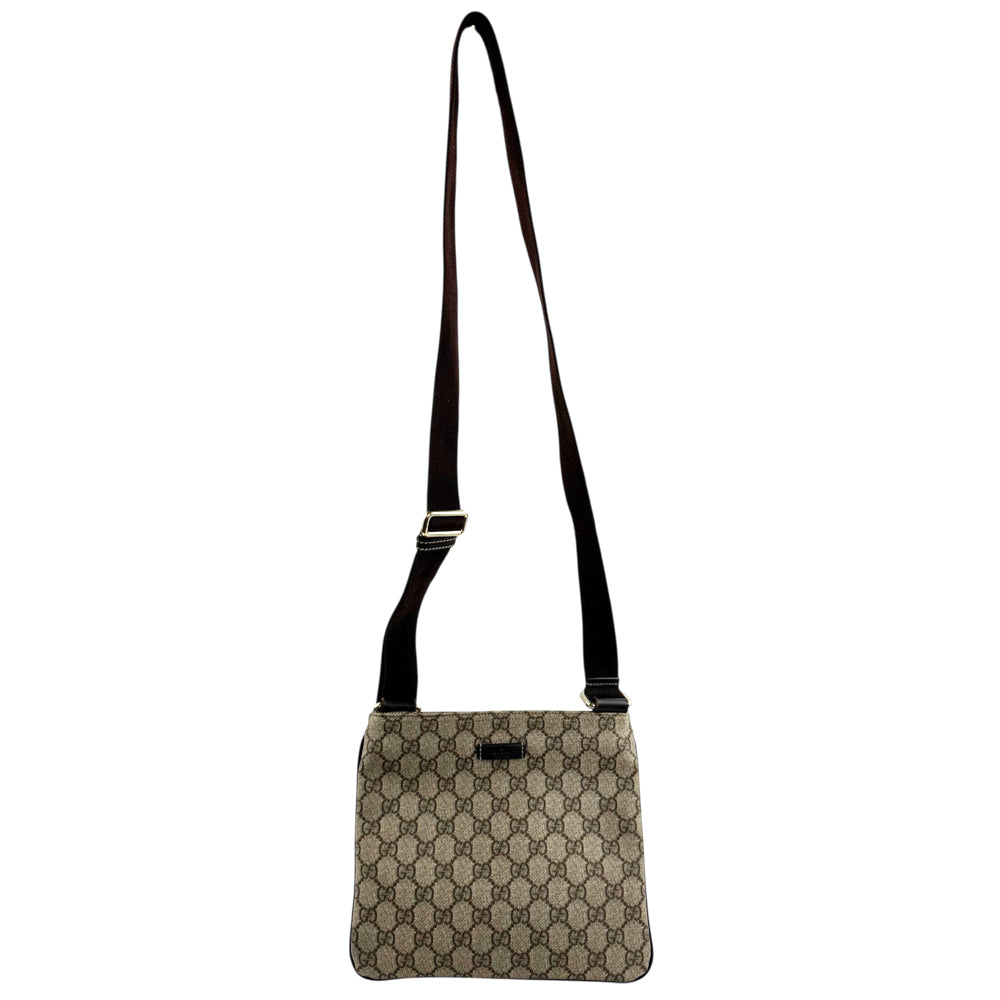 GUCCI GG Supreme Brown Crossbody Bag LHQ2425