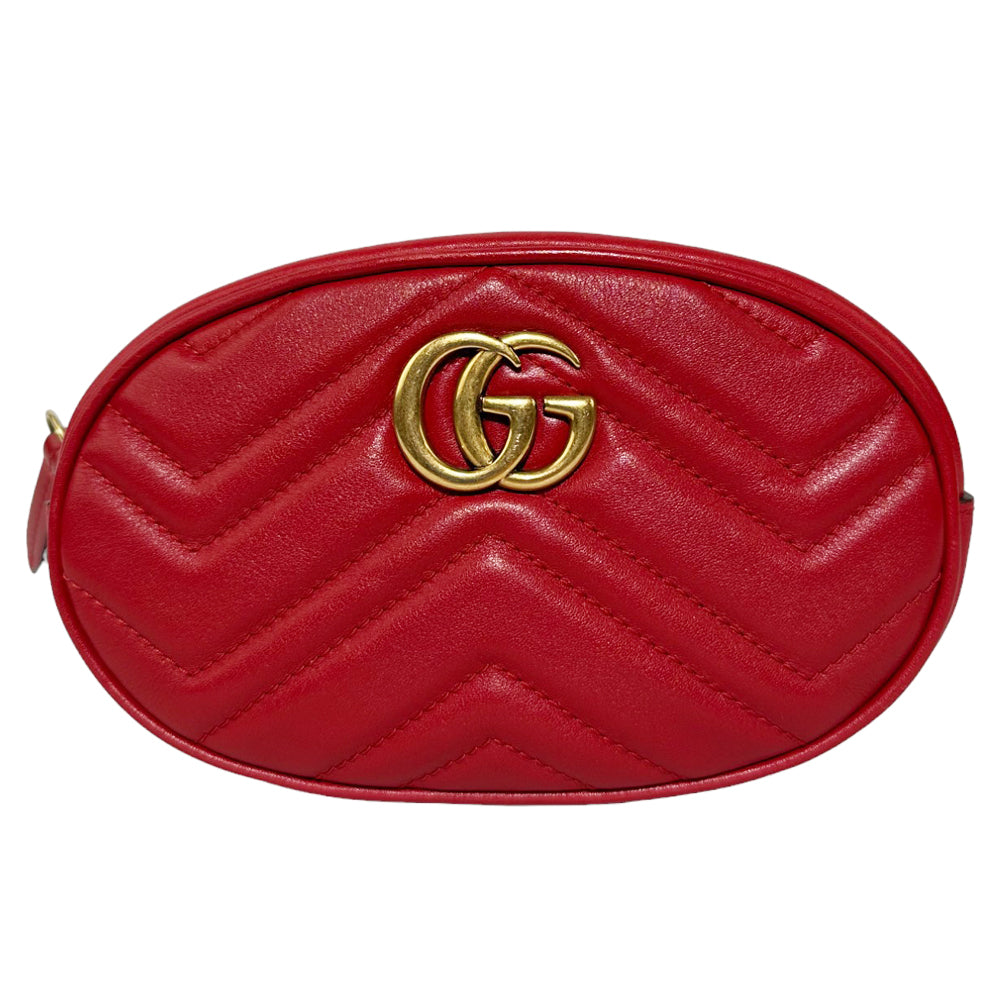 GUCCI Sac à ceinture Marmont rouge LHQ40