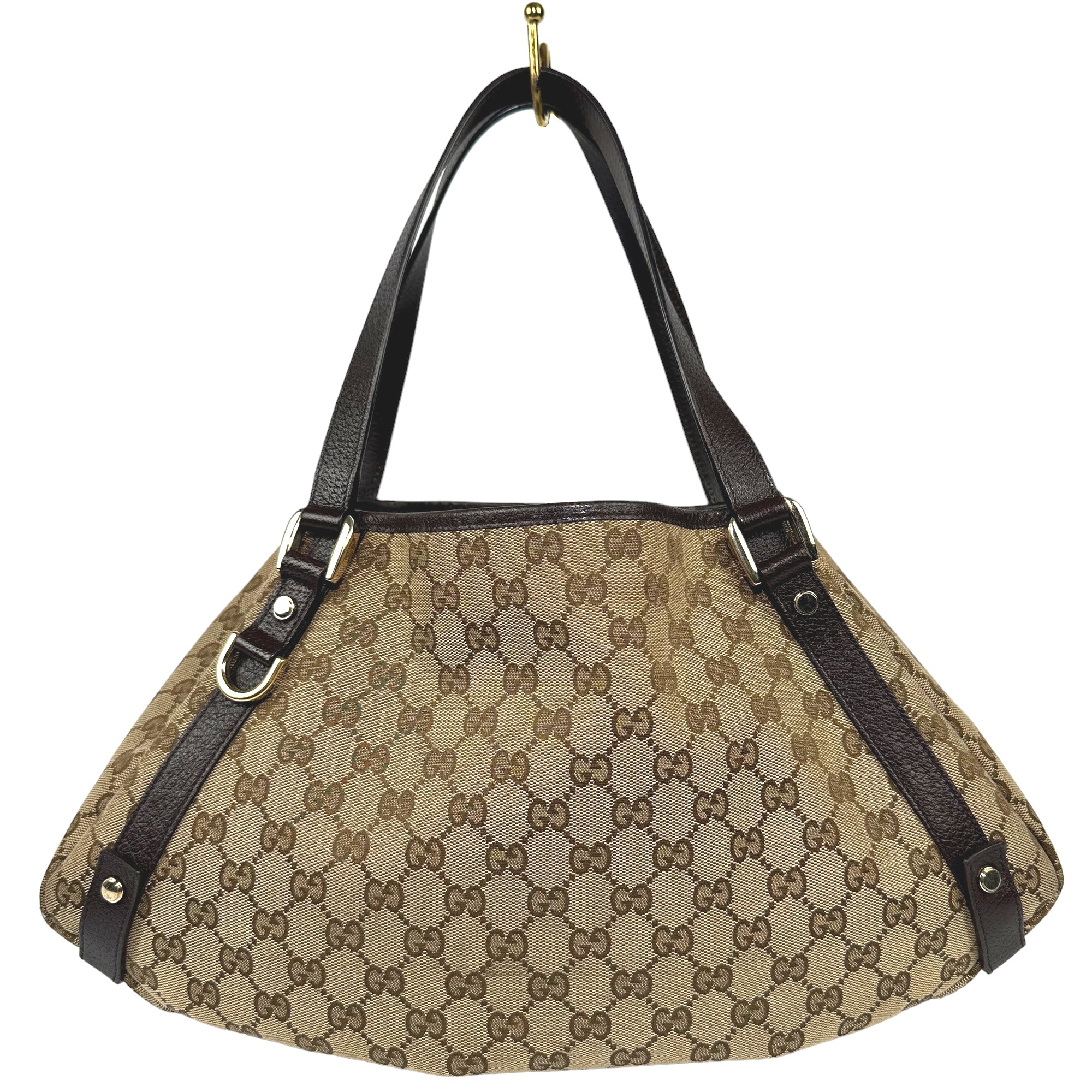 GUCCI Bolso Abbey Marrón Lona GG y Piel Marrón LHQ02