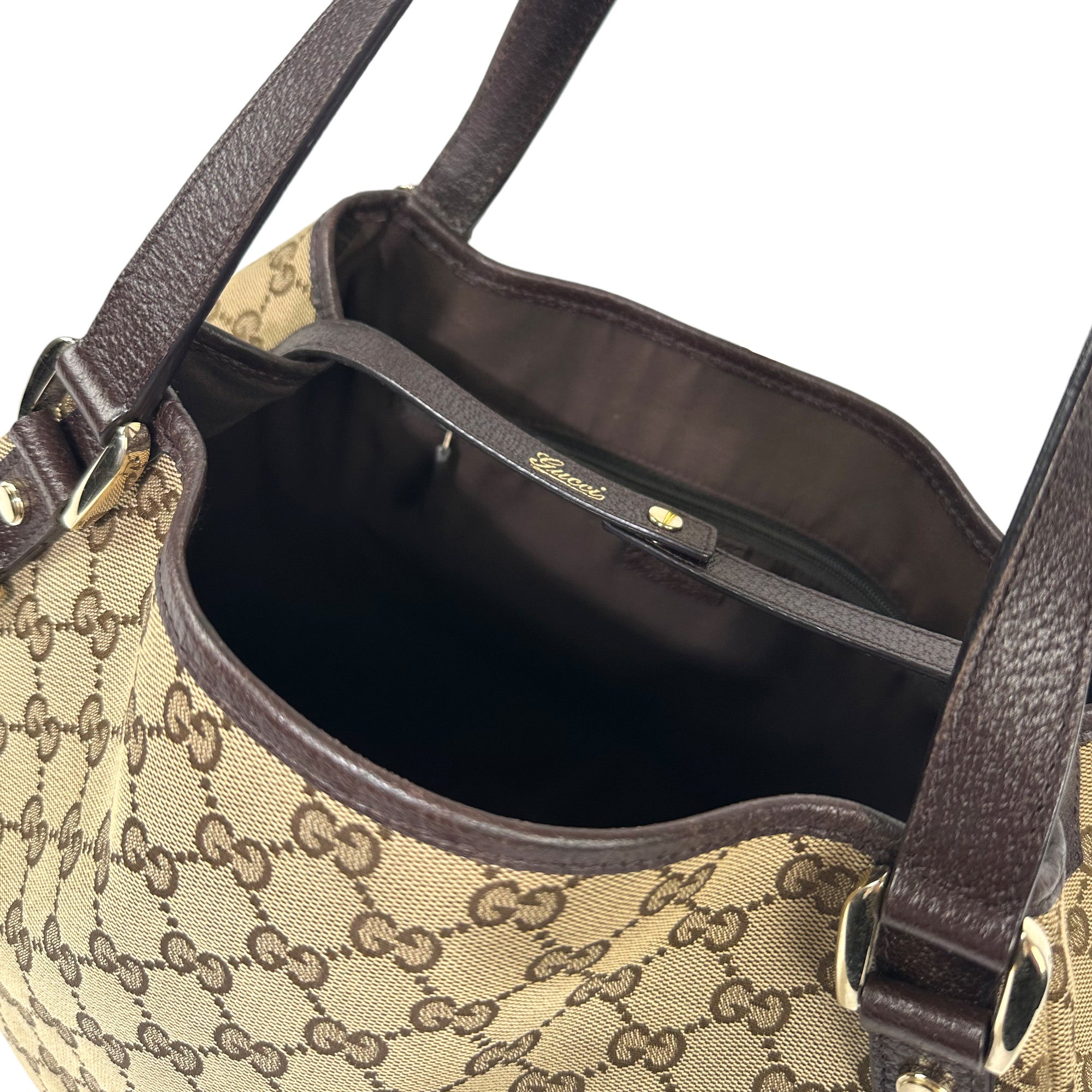 GUCCI Borsa a tracolla Abbey marrone in tela GG e pelle marrone LHQ02