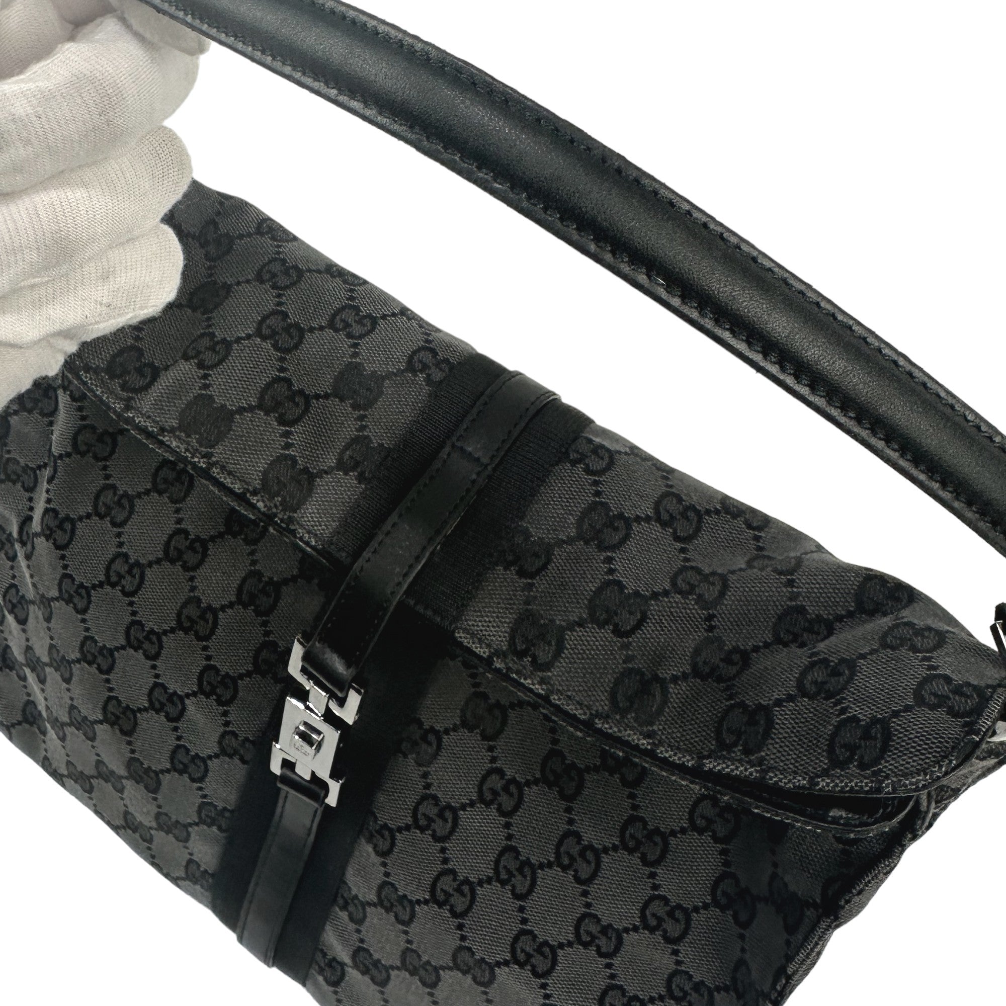 GUCCI Jackie Tote Nero GG Borsa a tracolla LHQ03