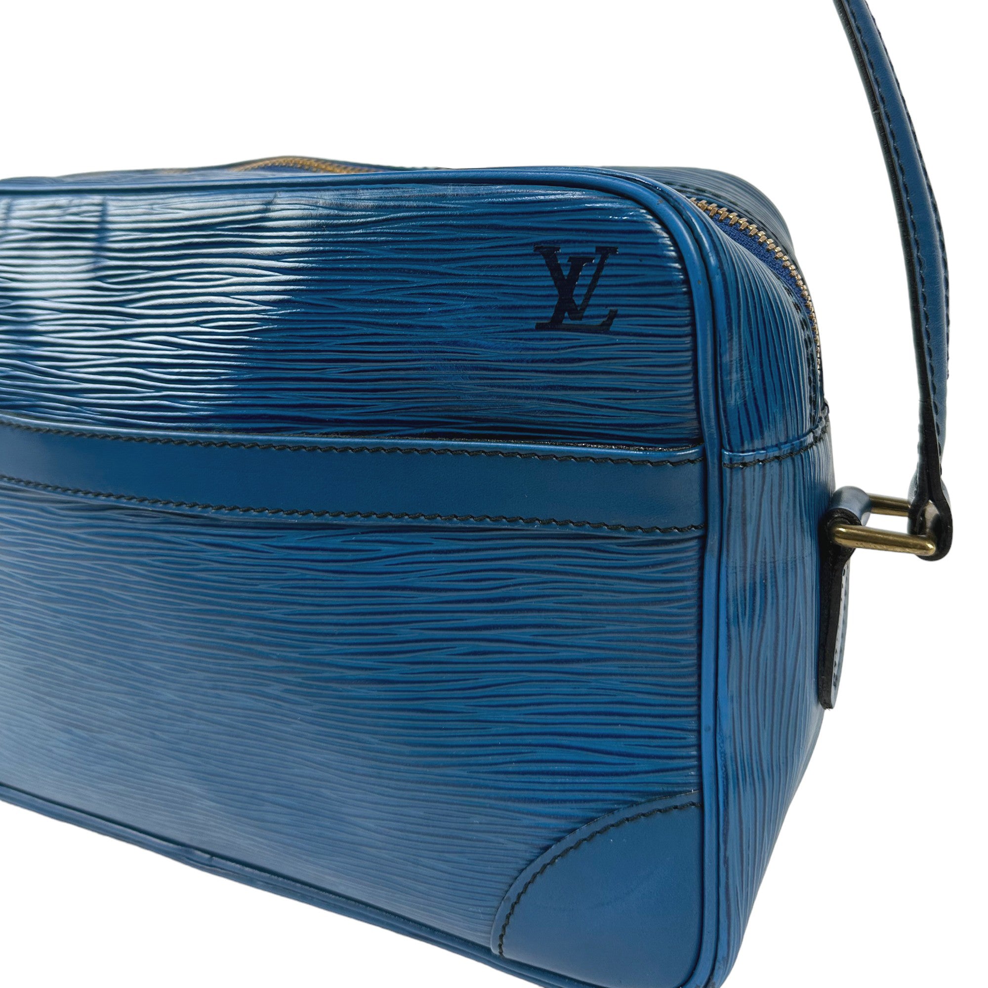 LOUIS VUITTON Trocadero 27 Bleu Epi Leather Shoulder Bag LHQ06