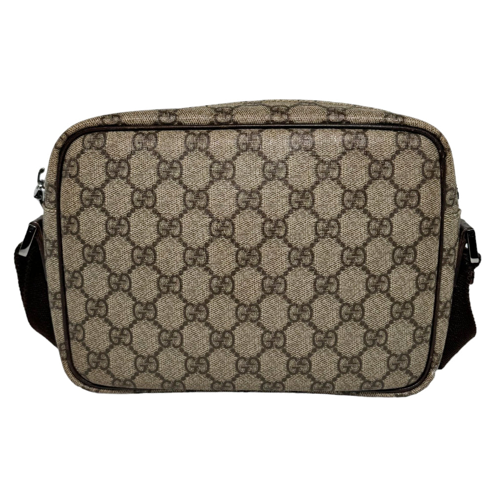 Bolso crossbody GUCCI GG Supreme de lona de PVC marrón y piel marrón LHQ08