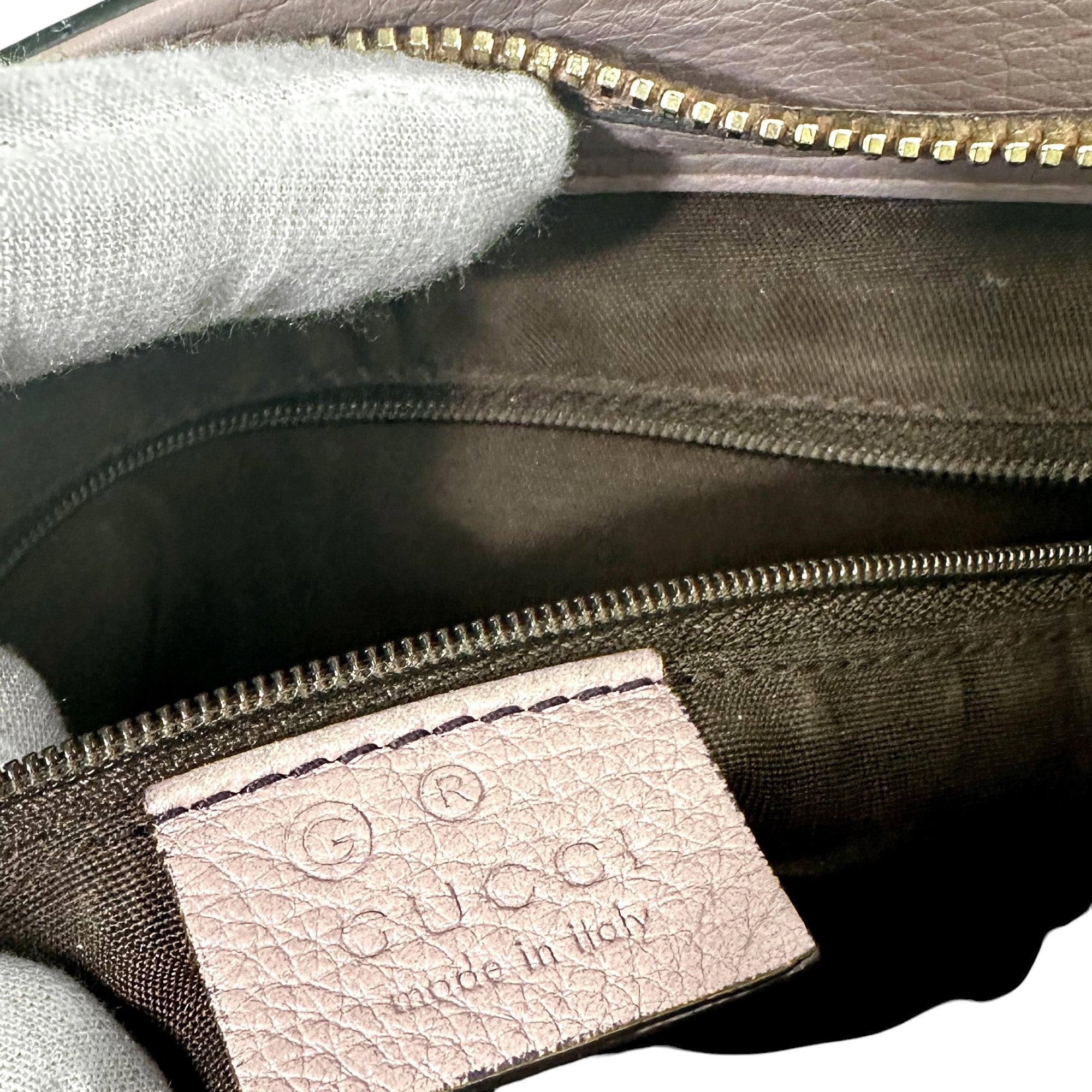 GUCCI Borsa convertibile con nappe in bambù, grande, rosa polvere LHQ10