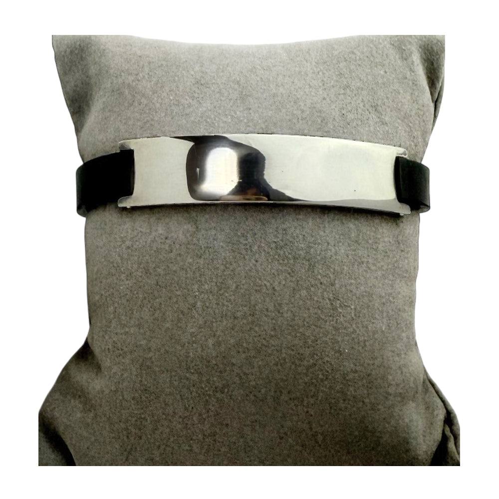 GUCCI Silver Bracelet Rubber Strap 925 LHQ1003