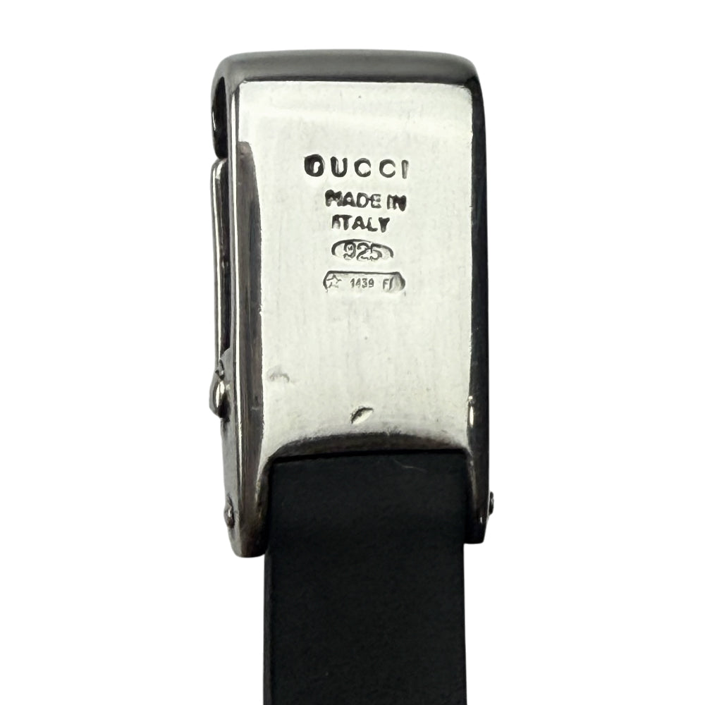 GUCCI Silver Bracelet Rubber Strap 925 LHQ1003