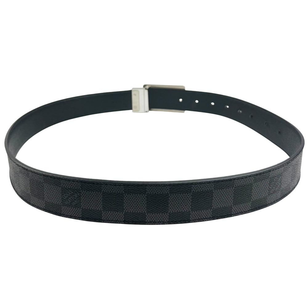 LOUIS VUITTON Damier Graphite Inventeur Belt Size 36 LHQ1007