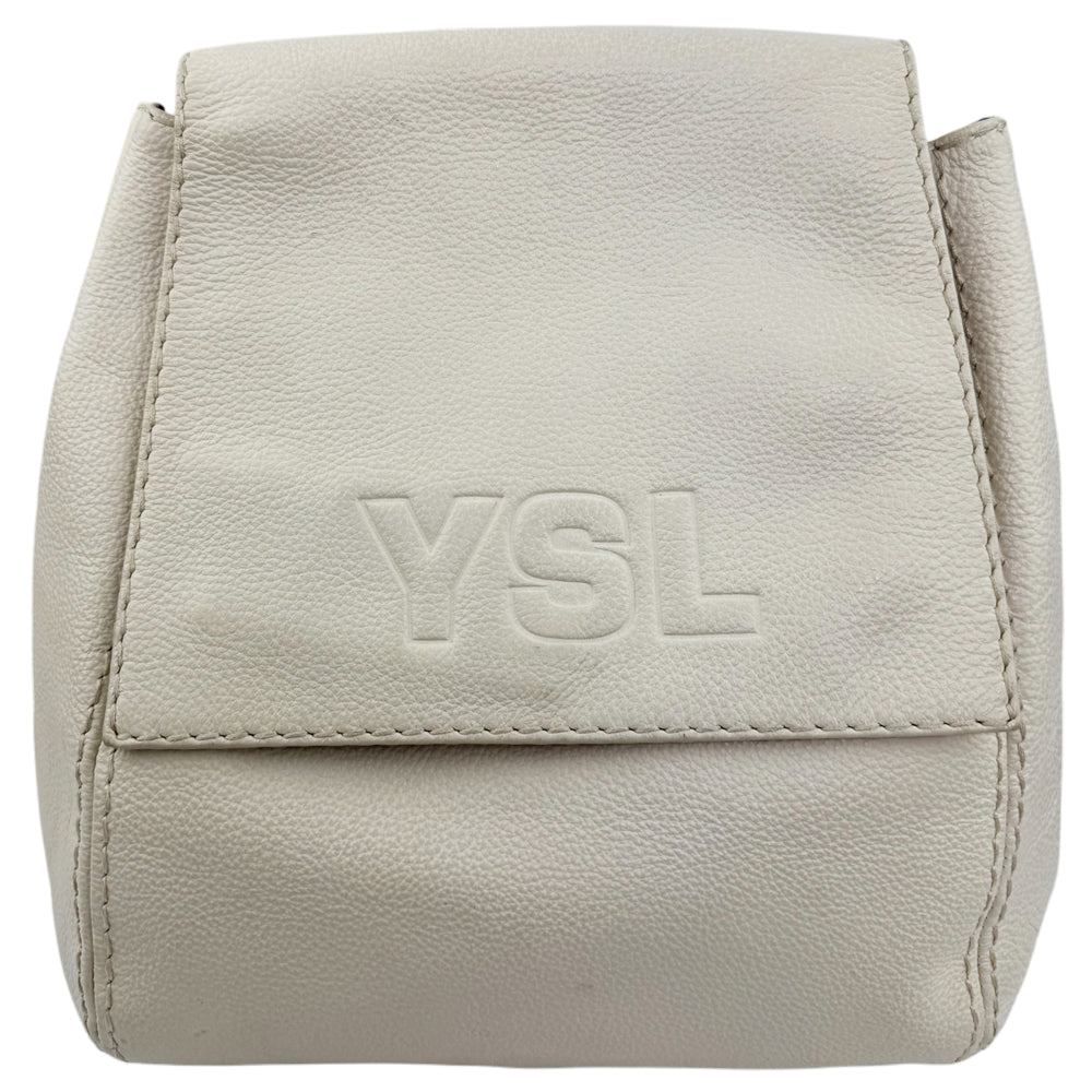 YVES SAINT LAURENT YSL Cream Leather 2 Way Shoulder/Backpack LHQ1008