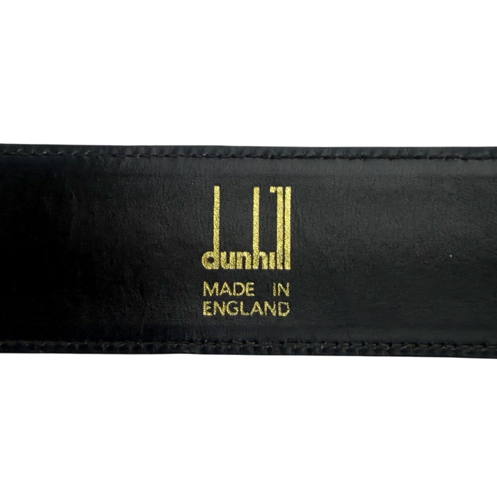 DUNHILL Black Leather Gold Buckle Belt Size 34" LHQ1013
