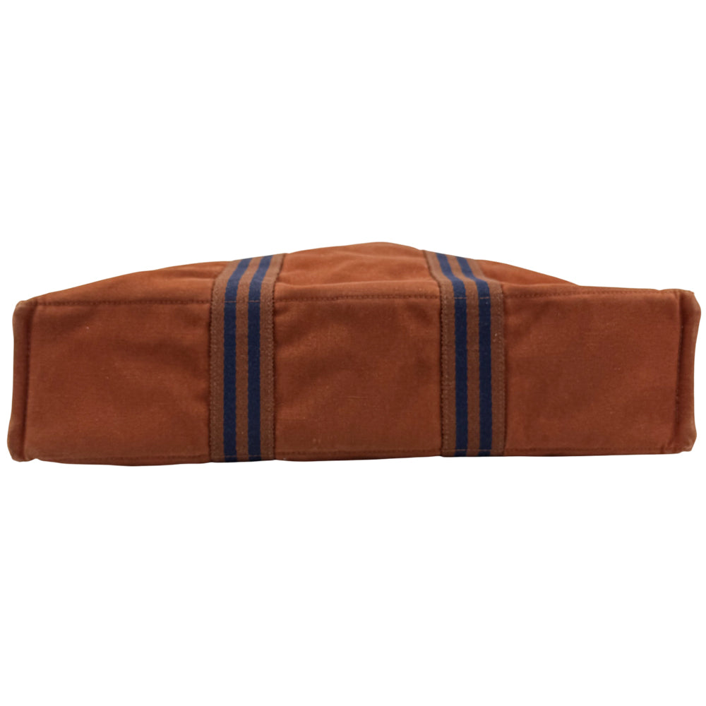 HERMES Fourre Tout Brown Canvas Tote Bag LHQ1029