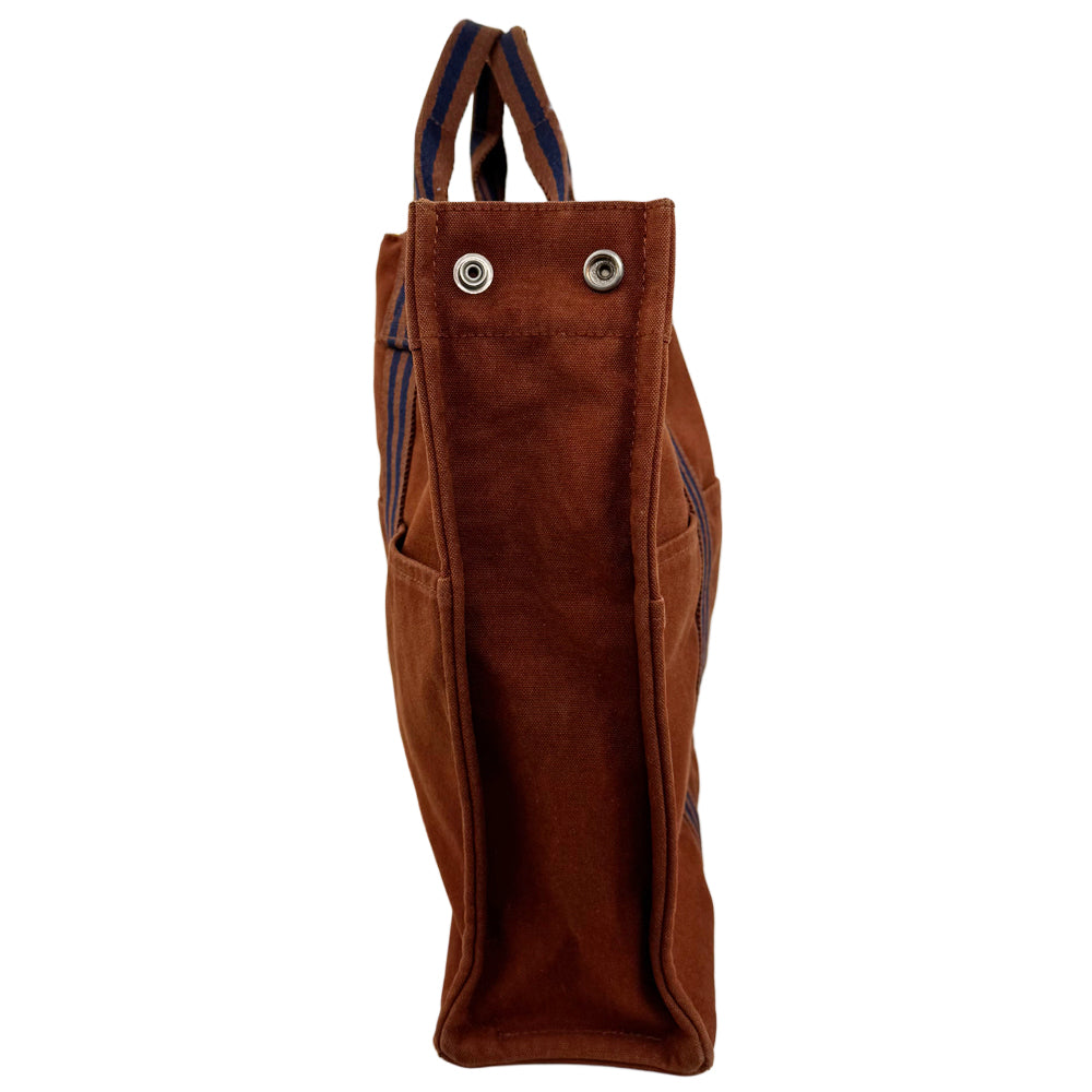 HERMES Fourre Tout Brown Canvas Tote Bag LHQ1029