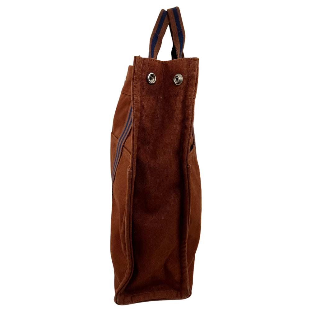 HERMES Fourre Tout Brown Canvas Tote Bag LHQ1029
