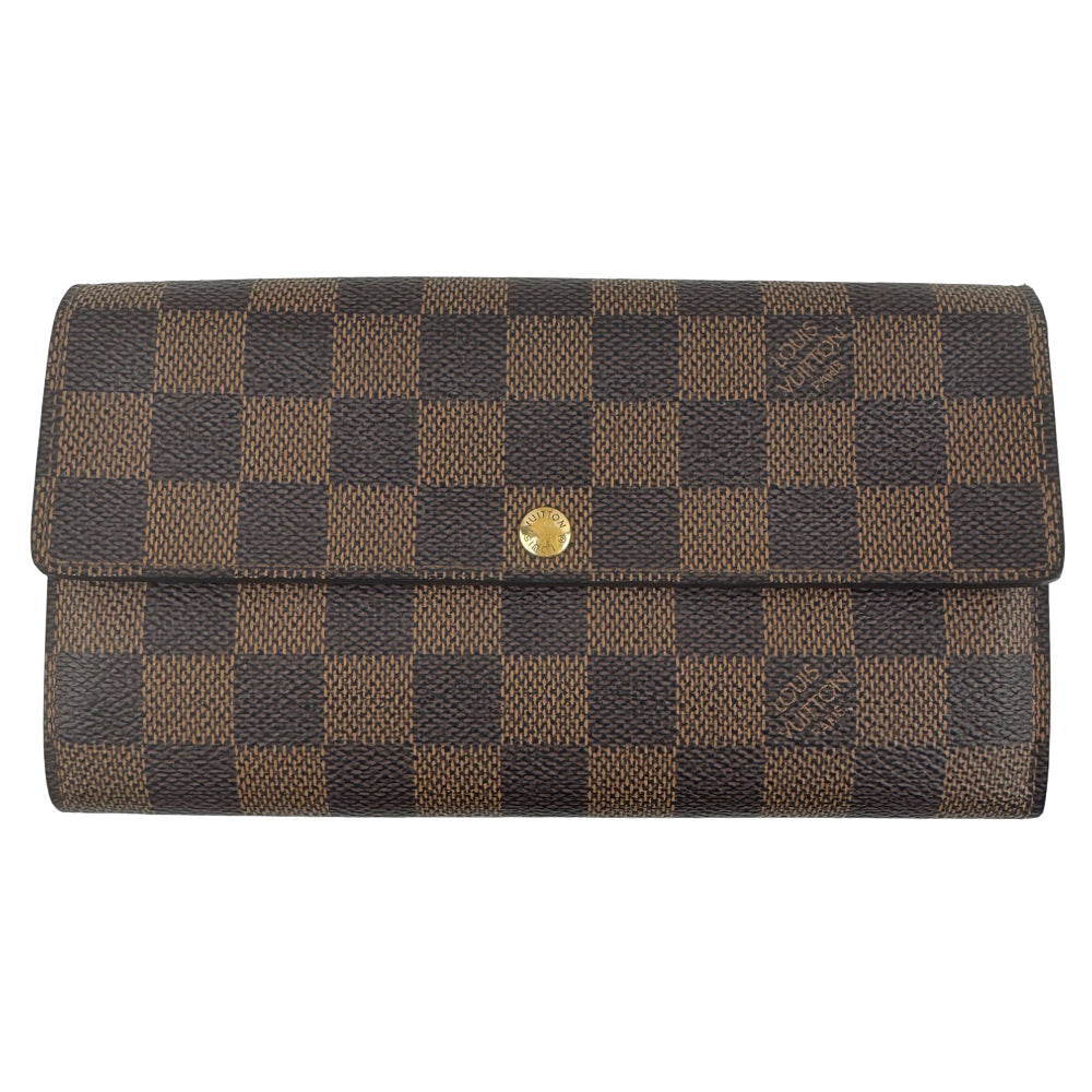 LOUIS VUITTON Damier Ebene Sarah Ebene Purse Wallet LHQ1033