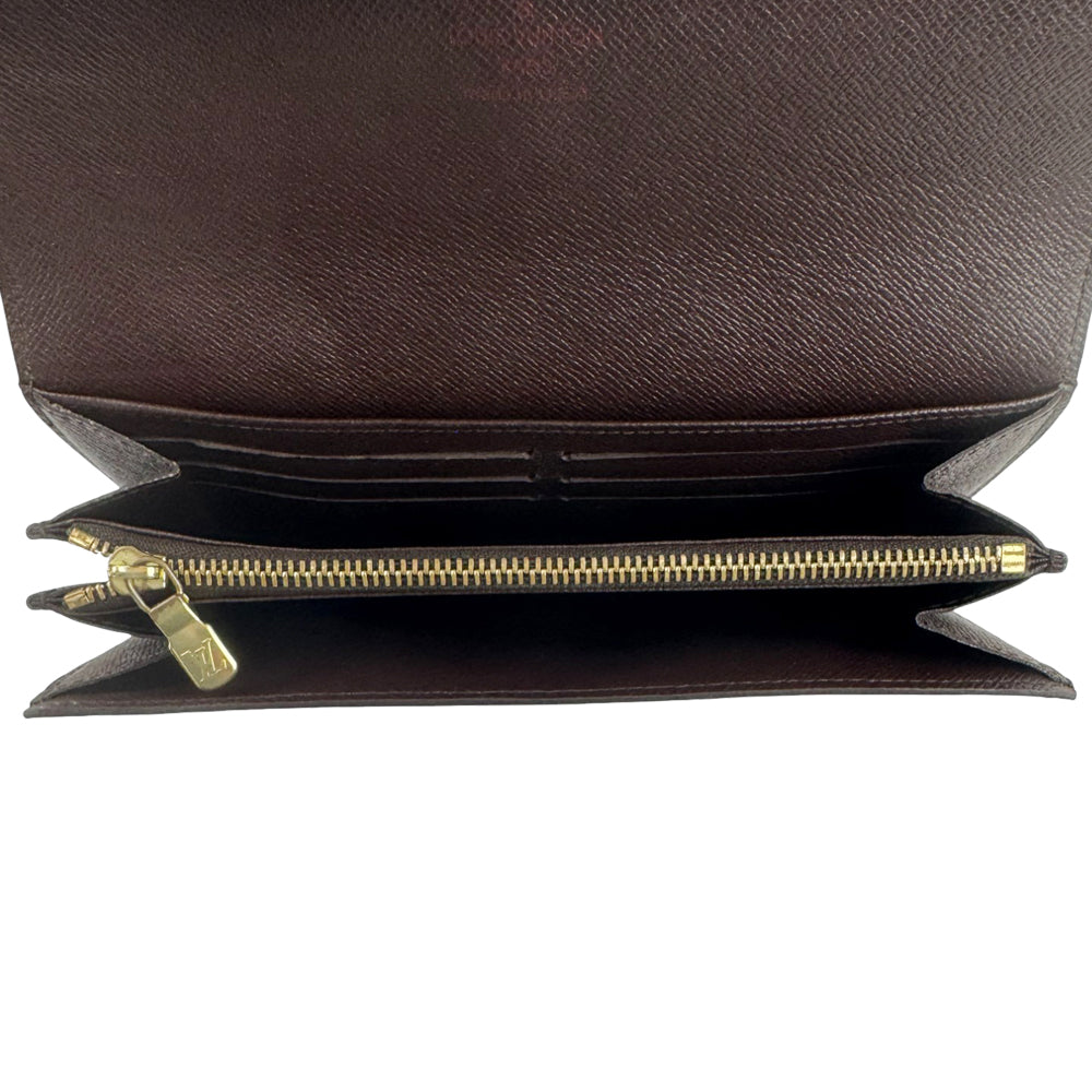 LOUIS VUITTON Damier Ebene Sarah Ebene Purse Wallet LHQ1033