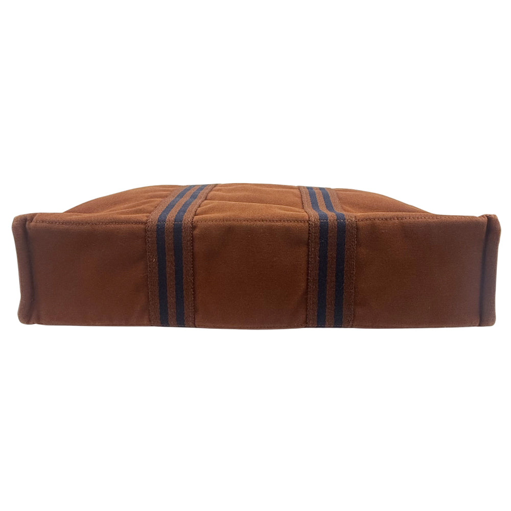 HERMES Fourre Tout Large Brown Canvas Tote Bag LHQ1037