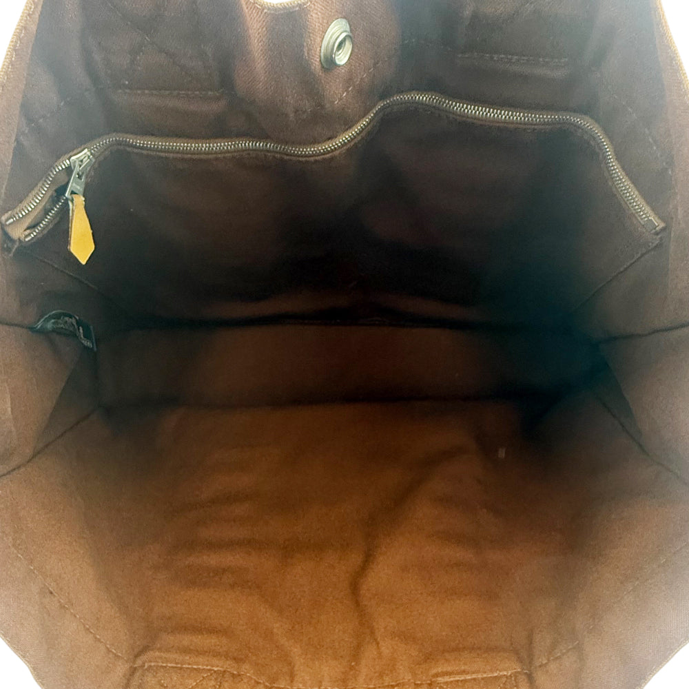HERMES Fourre Tout Large Brown Canvas Tote Bag LHQ1037