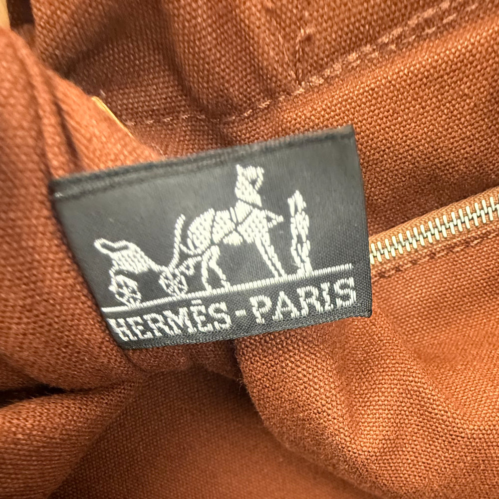 HERMES Fourre Tout Large Brown Canvas Tote Bag LHQ1037