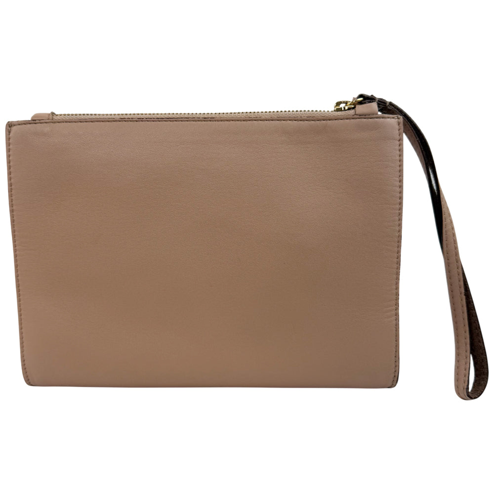 STELLA McCARTNEY Nude Pink Logo Clutch Bag LHQ1043