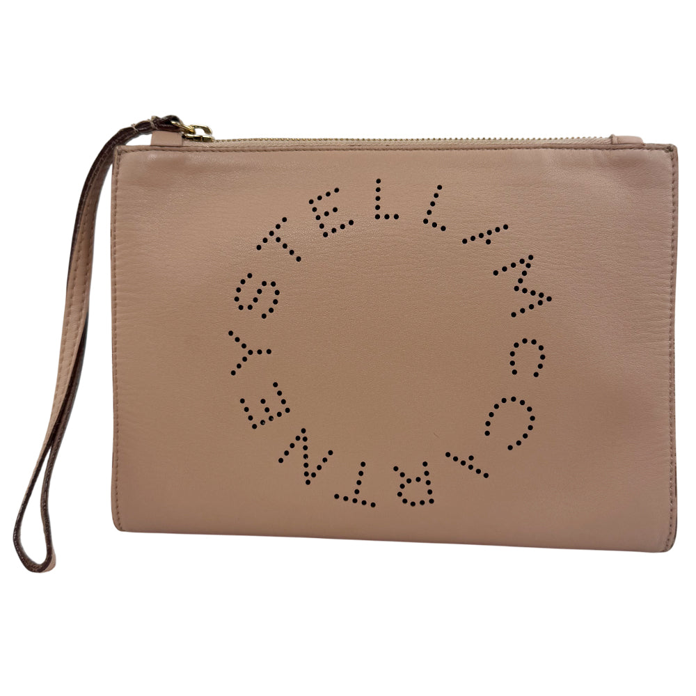 STELLA McCARTNEY Nude Pink Logo Clutch Bag LHQ1043
