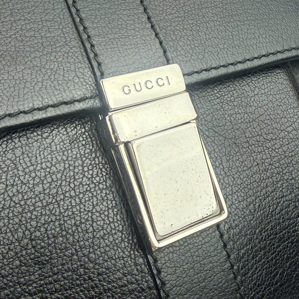 GUCCI Black Leather Wristlet Clutch Bag LHQ1049