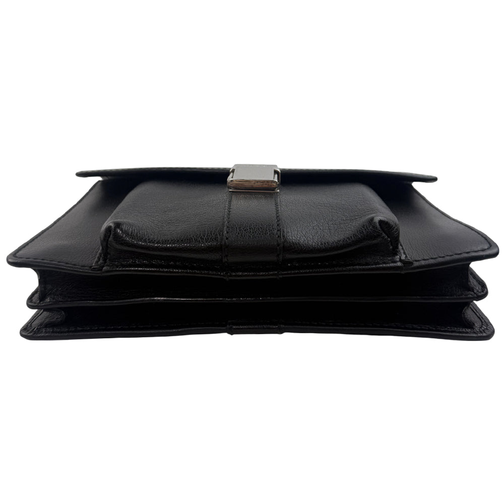 GUCCI Black Leather Wristlet Clutch Bag LHQ1049