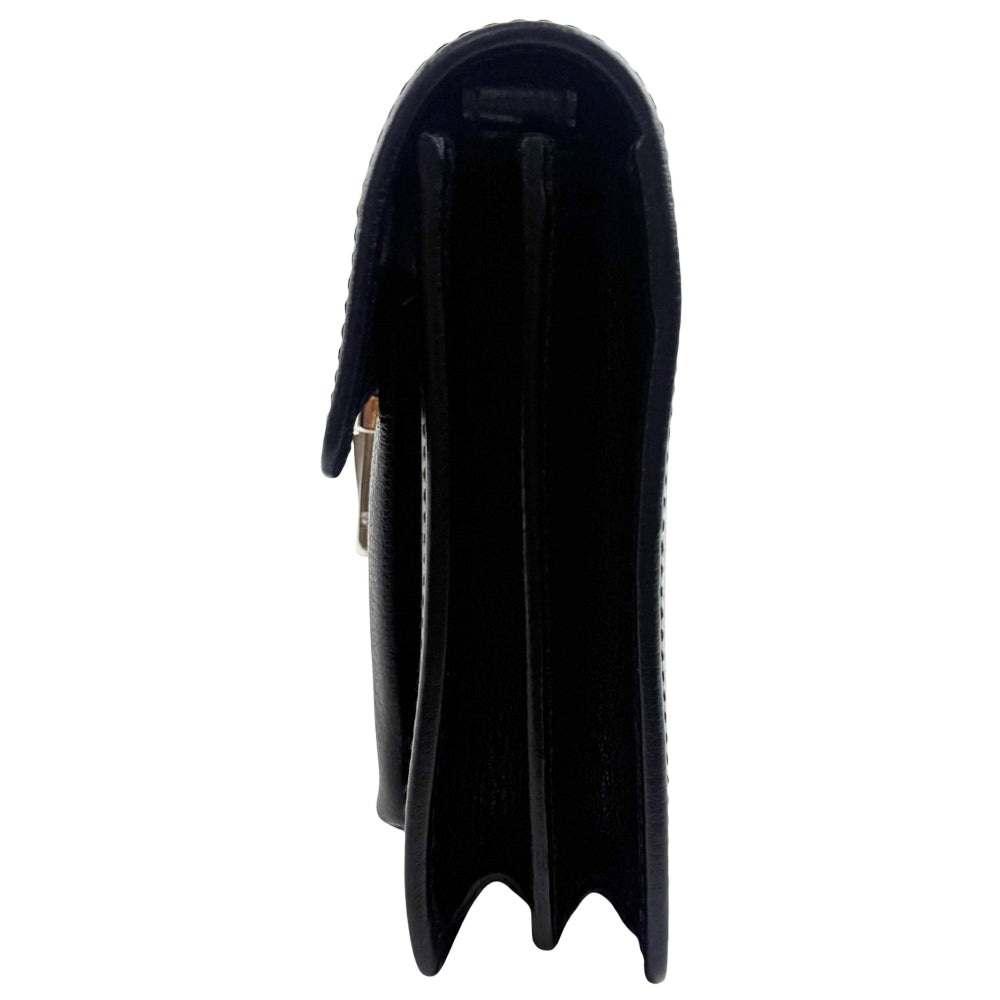 GUCCI Black Leather Wristlet Clutch Bag LHQ1049