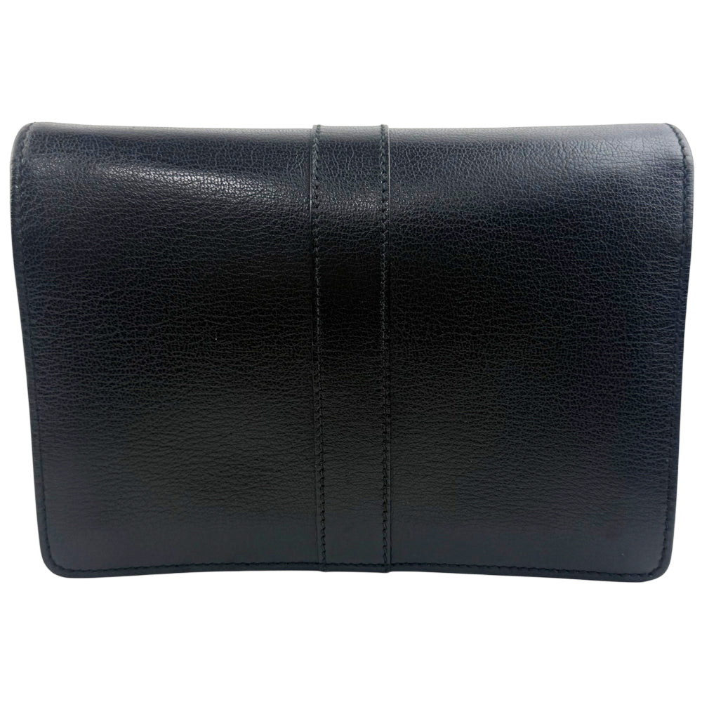 GUCCI Black Leather Wristlet Clutch Bag LHQ1049