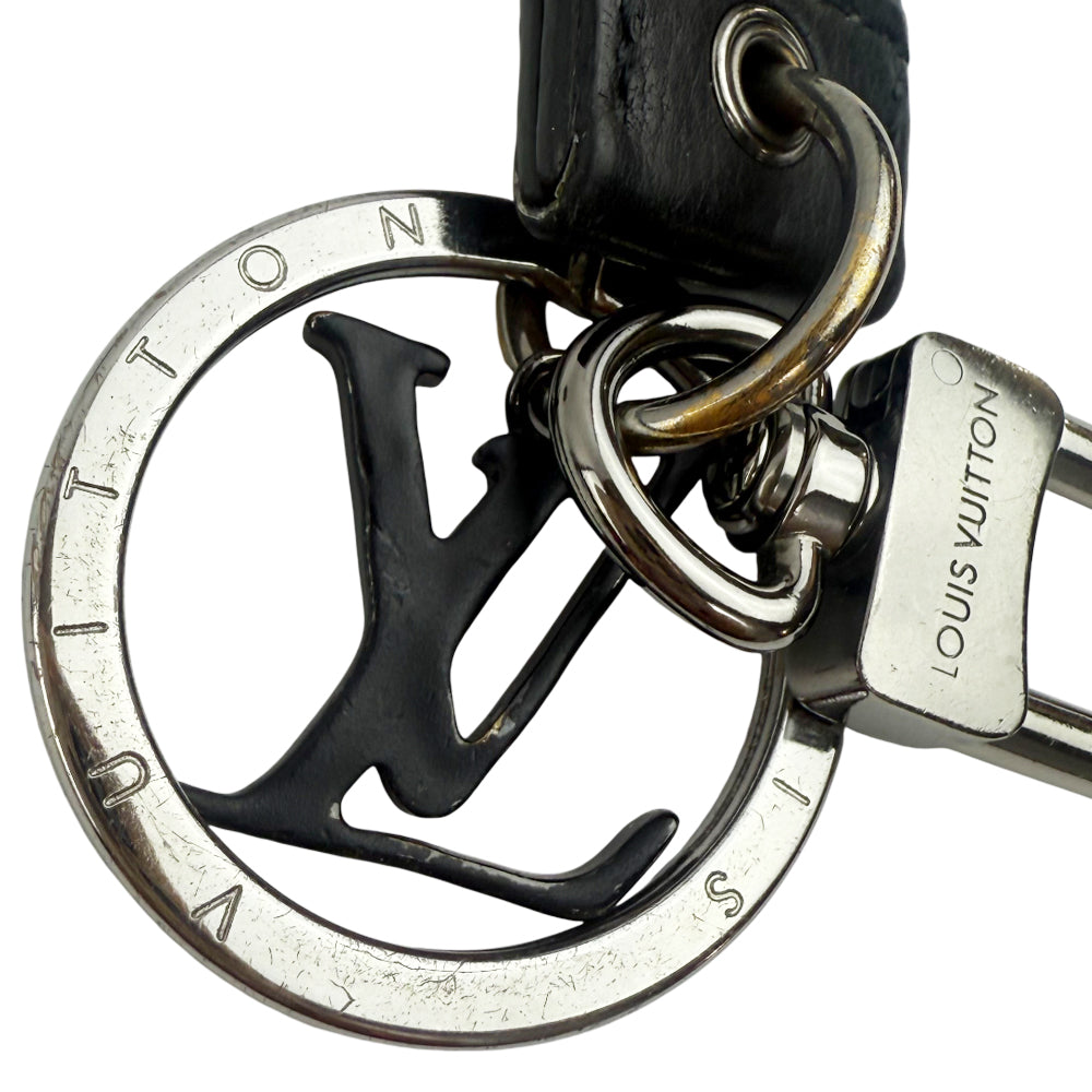 LOUIS VUITTON Black & Silver Keyring Bagcharm LHQ1054