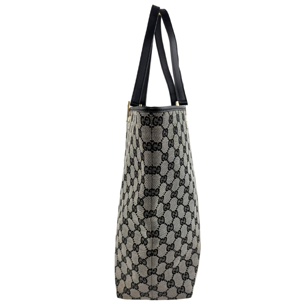 GUCCI GG Grey Canvas Tote Shoulder Bag LHQ1166