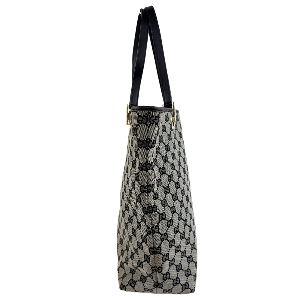 GUCCI GG Grey Canvas Tote Shoulder Bag LHQ1166