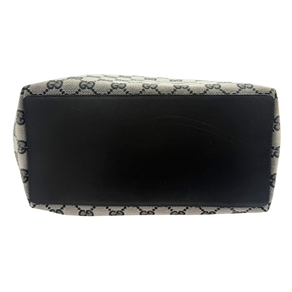 GUCCI GG Grey Canvas Tote Shoulder Bag LHQ1166