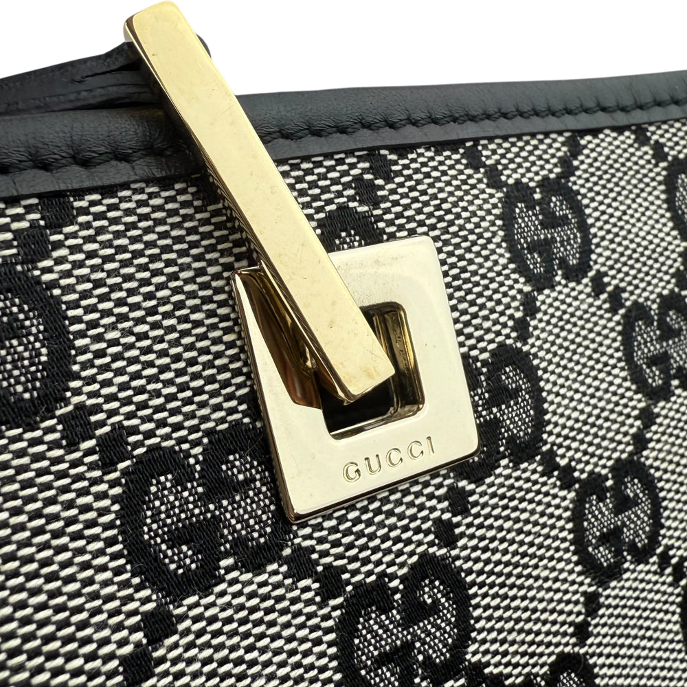 GUCCI GG Grey Canvas Tote Shoulder Bag LHQ1166
