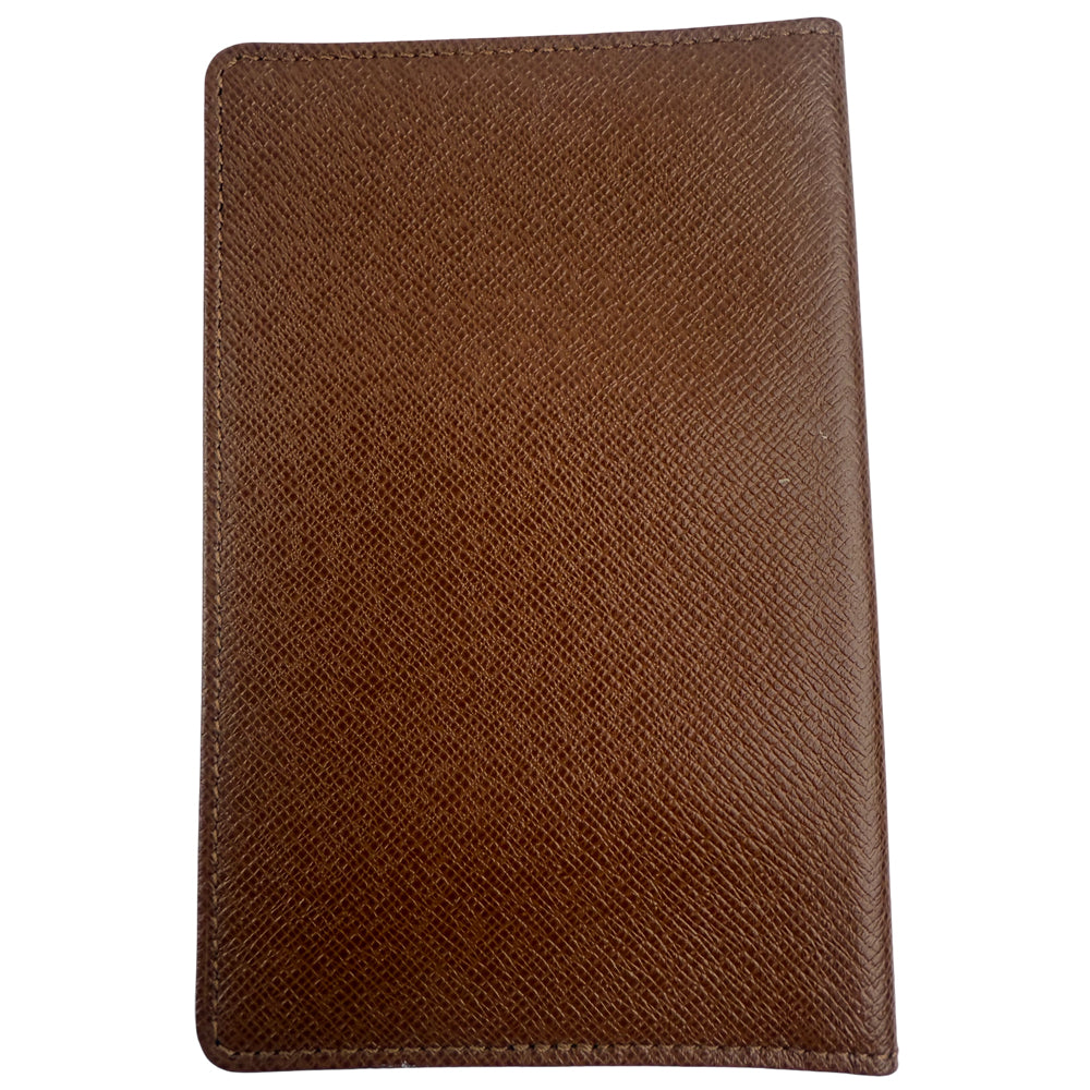 LOUIS VUITTON Brown Leather Taiga Passport Holder LHQ1076