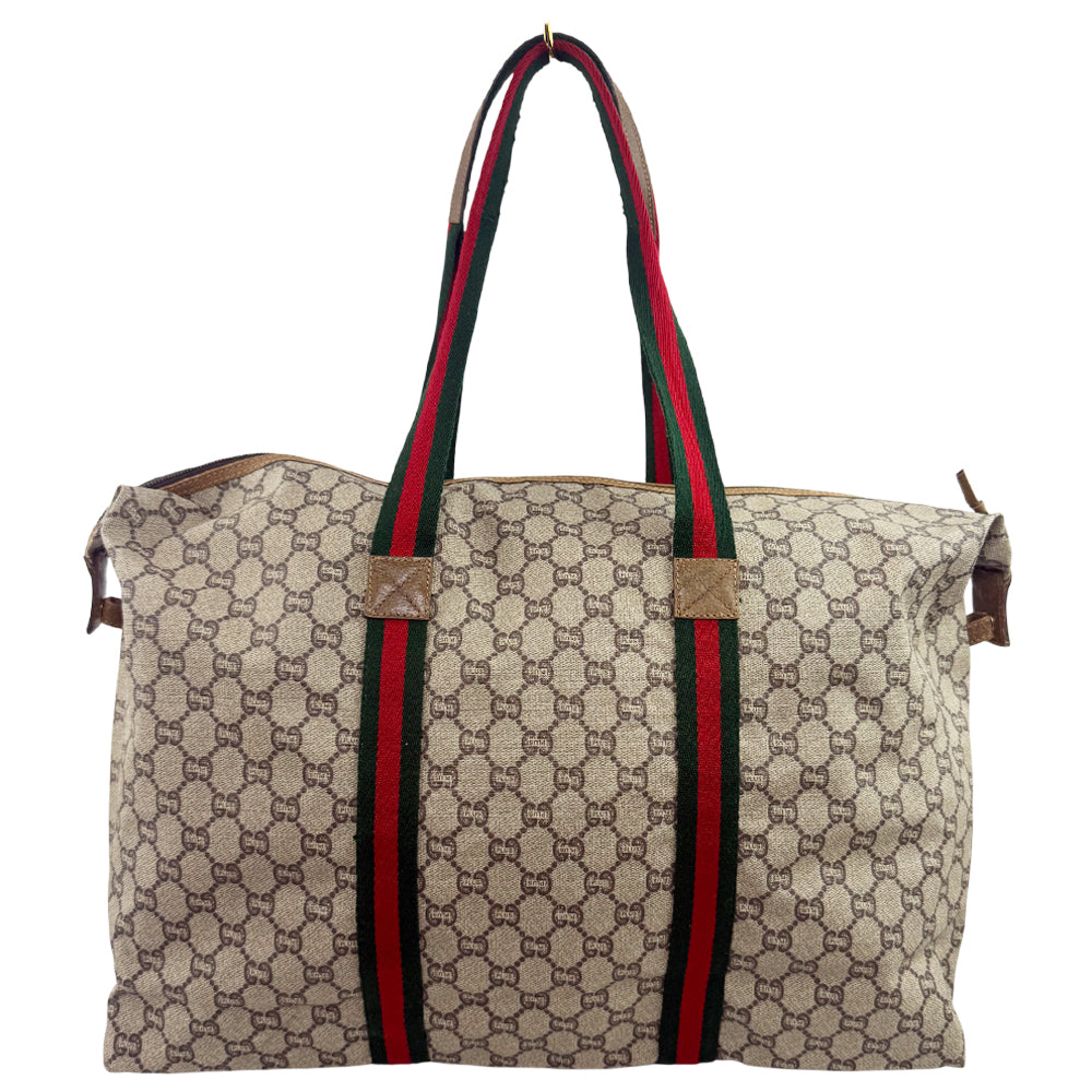 GUCCI Plus GG Supreme Canvas Sherry Line Tote Boston Shoulder Bag LHQ1078