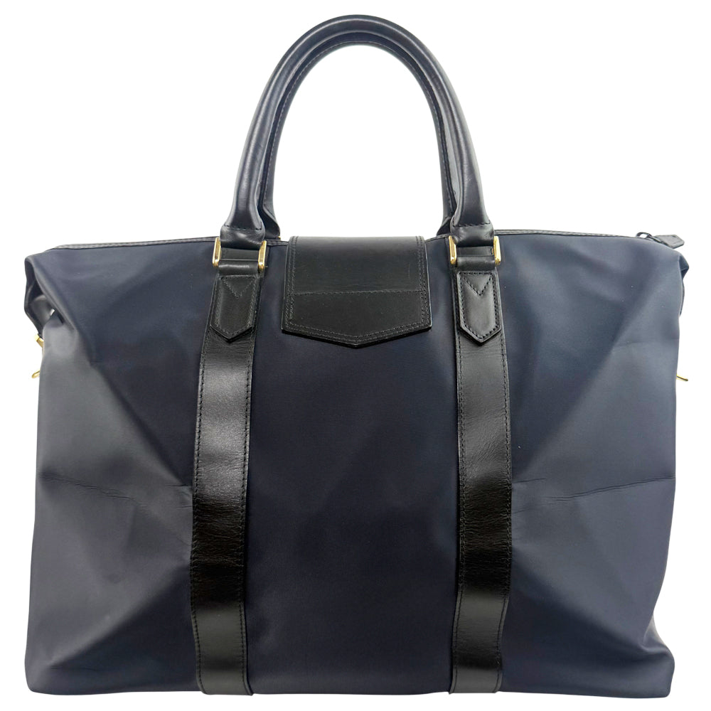 YSL Yves Saint Laurent Y Line 2 Way Nylon & Leather Boston Shoulder Bag LHQ1079